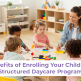 Children participating in a structured daycare program in Fort McMurray developing social and learning skills